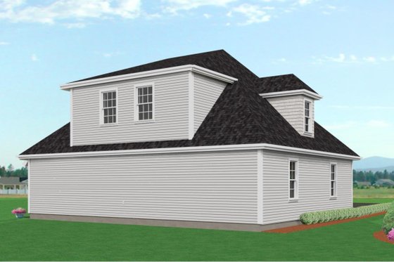 Exterior - Rear Elevation for Traditional House Plan #75-188, 0 bath