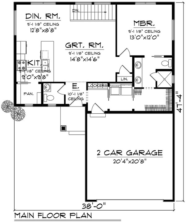 Ranch Floor Plan - Main Floor Plan #70-1508