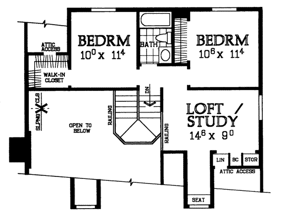 House Blueprint - Farmhouse Floor Plan - Upper Floor Plan #72-110