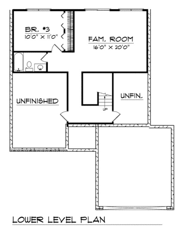 Ranch Floor Plan - Lower Floor Plan #70-756