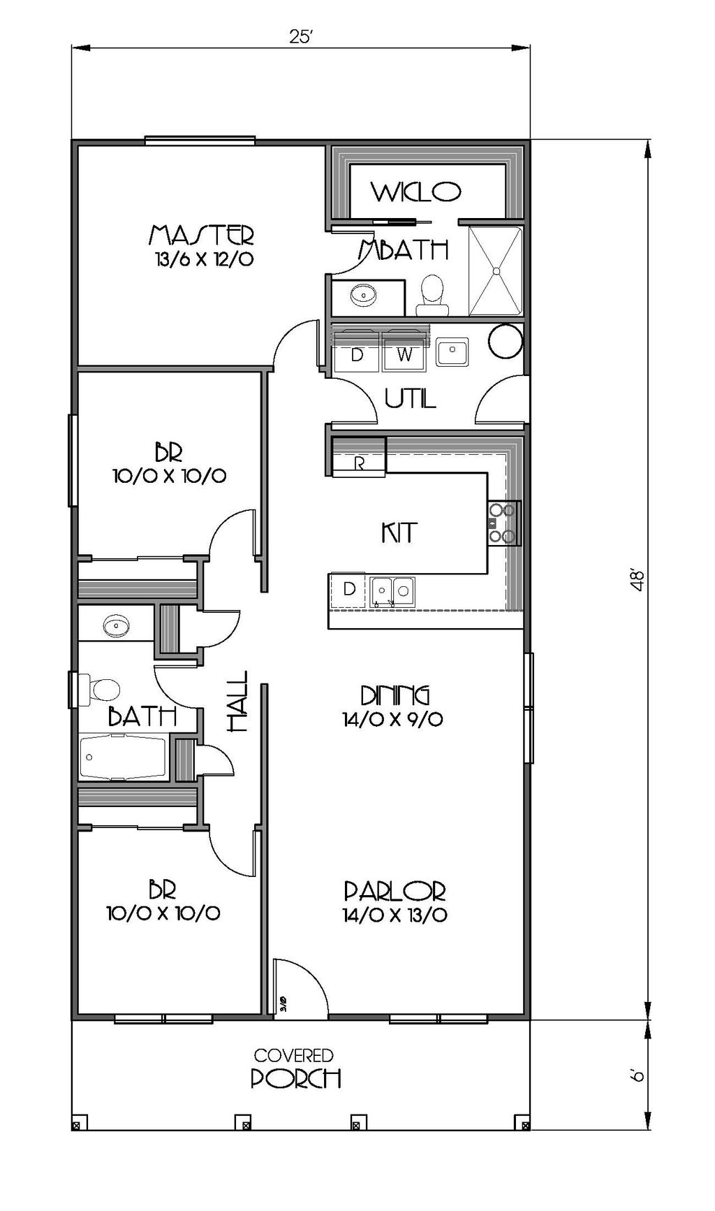 Cottage Style House Plan 3 Beds 2 Baths 1200 Sq/Ft Plan