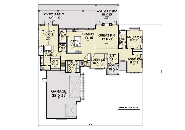 Farmhouse Floor Plan - Main Floor Plan #1070-129