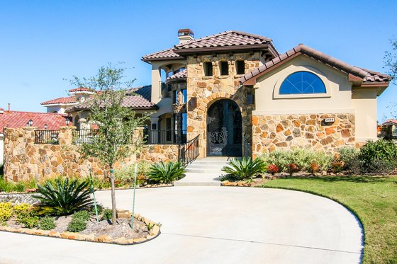 Exterior - Front Elevation 3 for Mediterranean House Plan #80-208 - 4 bed, 3 bath