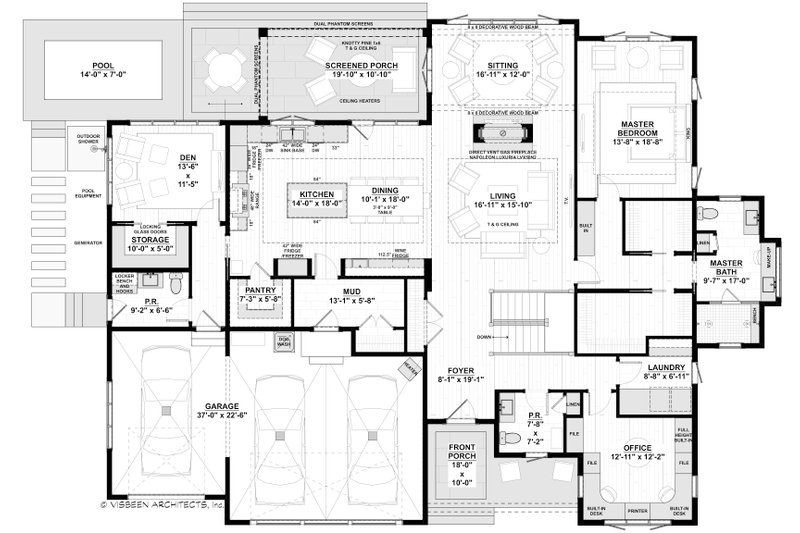 Home Plan - Floor Plan - Main Floor for Contemporary House Plan #928-381 - 3 bed, 2.5 bath