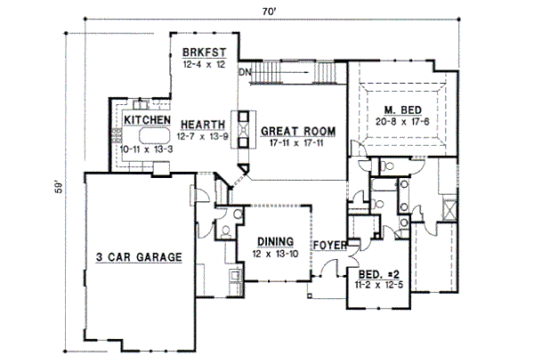 Traditional Floor Plan - Main Floor Plan #67-381