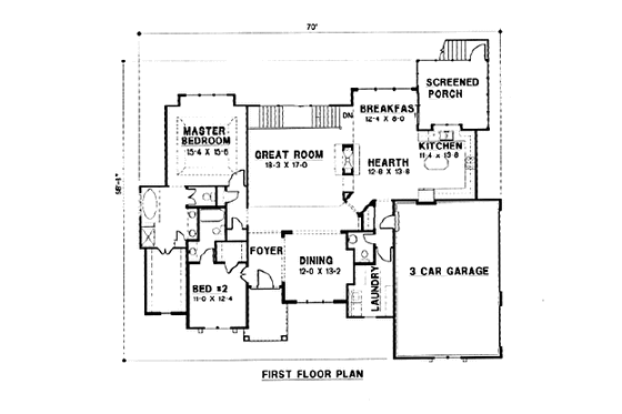 Floor Plan - Main Floor for Modern House Plan #67-159 - 4 bed, 5 bath