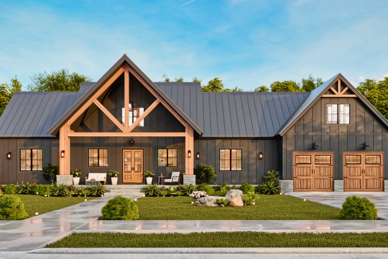 House Blueprint - Farmhouse Exterior - Front Elevation Plan #119-471