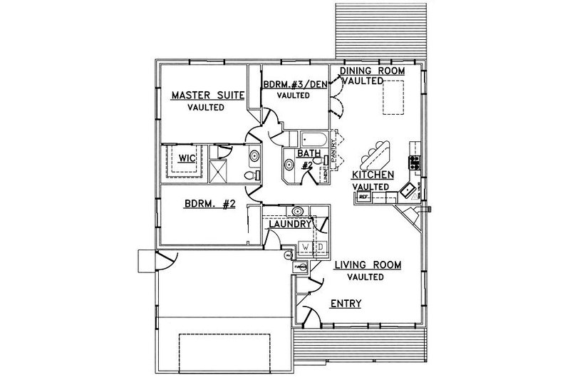 Dream House Plan - Floor Plan - Main Floor for Traditional House Plan #117-158 - 3 bed, 2 bath