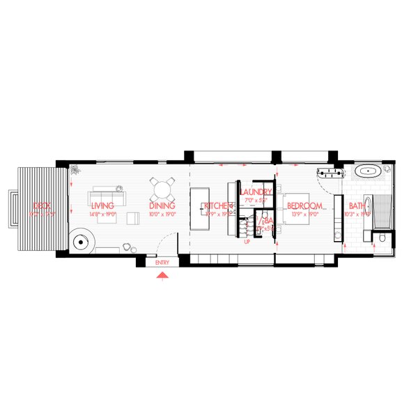 Home Plan - Cabin Floor Plan - Main Floor Plan #80-227