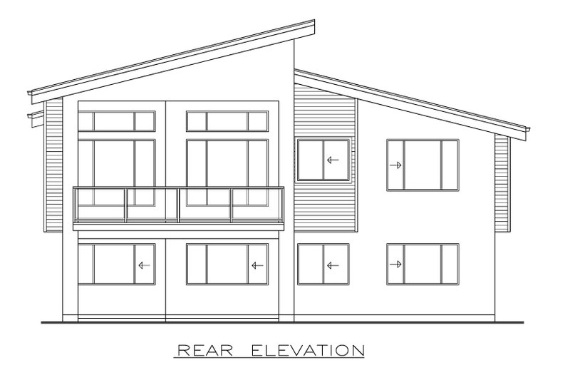 Home Plan - Exterior - Rear Elevation for Contemporary House Plan #1100-41 - 2 bed, 2 bath