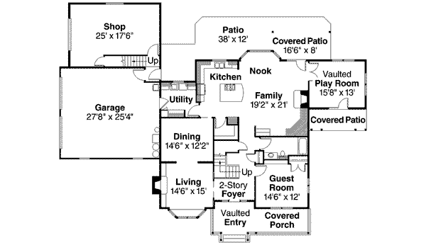 Craftsman Floor Plan - Main Floor Plan #124-537