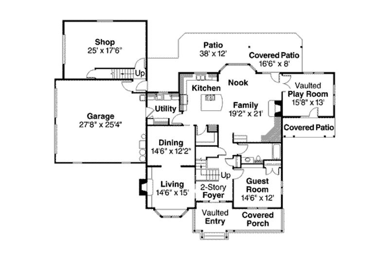 Home Plan - Floor Plan - Main Floor for Craftsman House Plan #124-537 - 4 bed, 3 bath