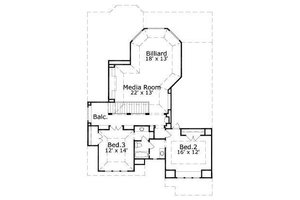 Floor Plan - Upper Floor for European House Plan #411-856 - 4 bed, 3.5 bath