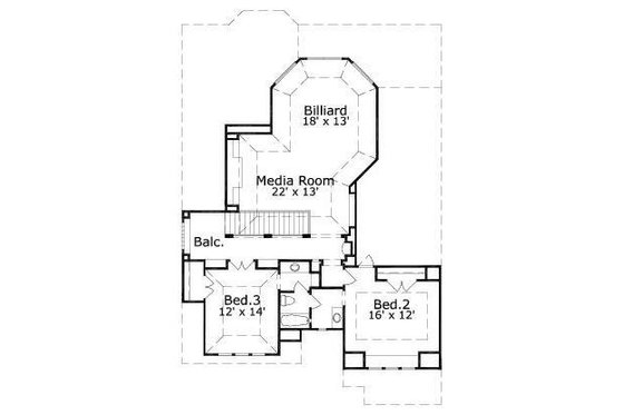 Floor Plan - Upper Floor for European House Plan #411-856 - 4 bed, 3.5 bath