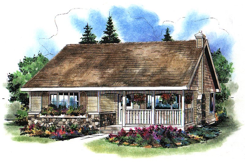 Home Plan - Country Exterior - Front Elevation Plan #18-1039