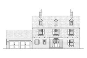 Exterior - Front Elevation 4 for Colonial House Plan #901-86 - 4 bed, 2.5 bath