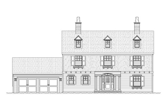 Exterior - Front Elevation 4 for Colonial House Plan #901-86 - 4 bed, 2.5 bath