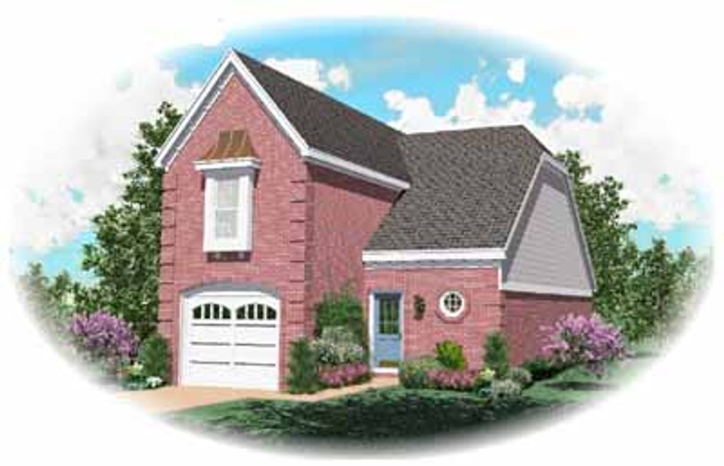 Exterior - Front Elevation 2 for Southern House Plan #81-153 - 2 bed, 2.5 bath