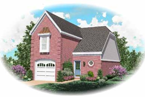Exterior - Front Elevation for Southern House Plan #81-153 - 2 bed, 2.5 bath