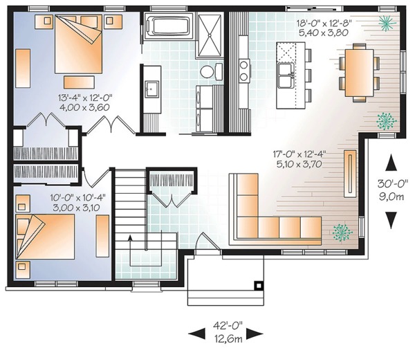 Architectural House Design - Ranch Floor Plan - Main Floor Plan #23-2617