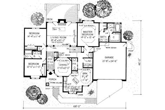 Floor Plan - Main Floor for Traditional House Plan #312-281 - 3 bed, 2.5 bath