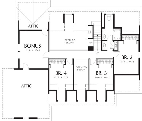 Dream House Plan - Upper level floor plan - 2500 square foot country home