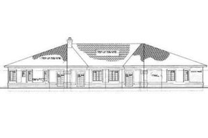 Exterior - Rear Elevation for Adobe / Southwestern House Plan #72-221 - 4 bed, 2.5 bath