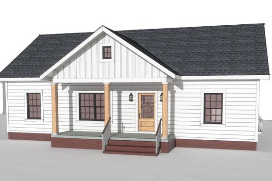 Exterior - Front Elevation 6 for Farmhouse House Plan #44-292 - 3 bed, 2 bath