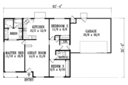 Adobe / Southwestern Style House Plan - 3 Beds 2 Baths 1326 Sq/Ft Plan #1-1184 