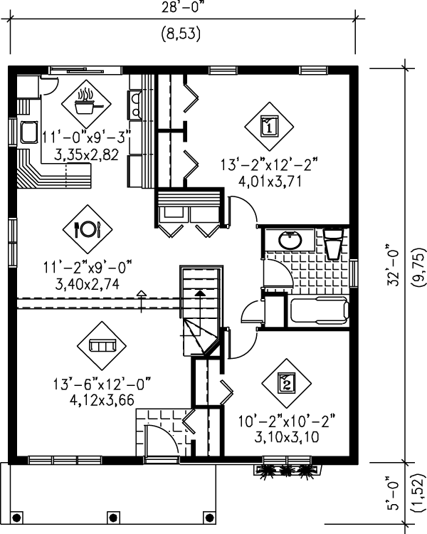 Cottage Floor Plan - Main Floor Plan #25-152
