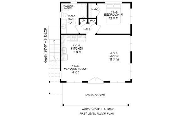 Floor Plan - Main Floor for Beach House Plan #932-1409 - 2 bed, 2 bath