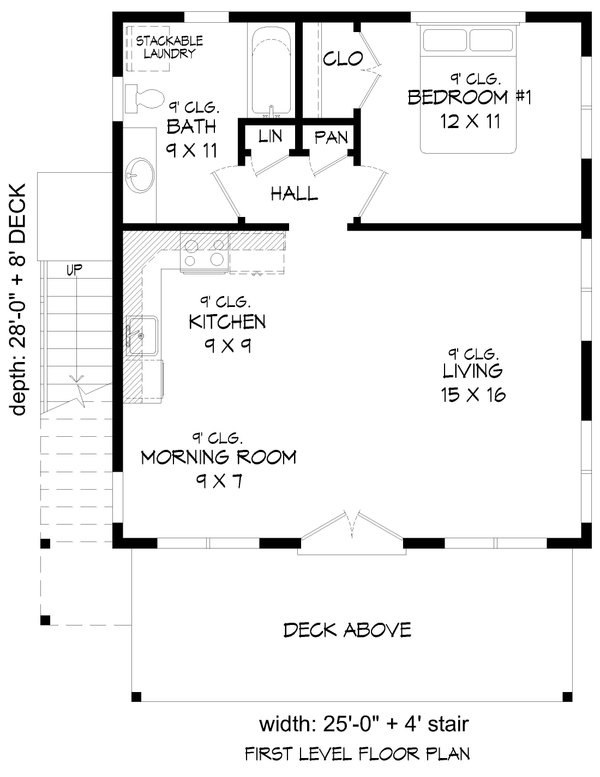 House Blueprint - Floor Plan - Main Floor for Beach House Plan #932-1409 - 2 bed, 2 bath