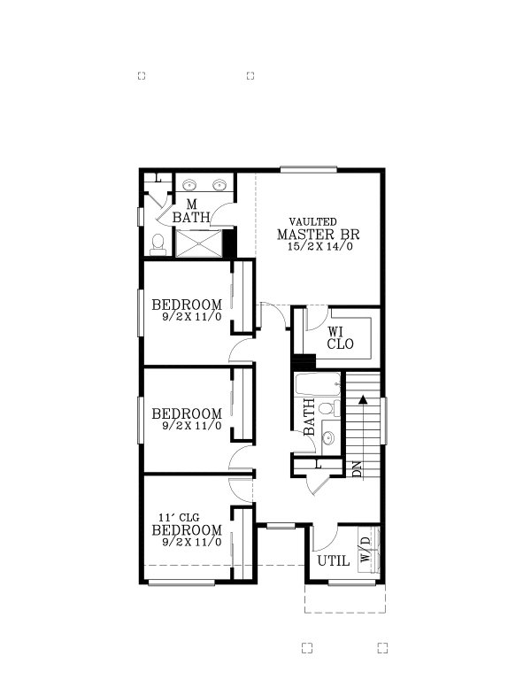 Contemporary Floor Plan - Upper Floor Plan #53-725