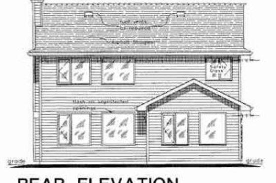 Exterior - Rear Elevation for Traditional House Plan #18-4515 - 3 bed, 3 bath
