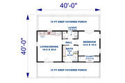 Cottage Style House Plan - 1 Beds 1 Baths 800 Sq/Ft Plan #44-284 