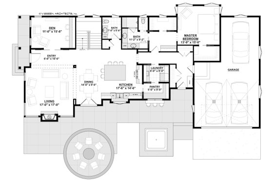 Floor Plan - Main Floor for Contemporary House Plan #928-311 - 3 bed, 2.5 bath