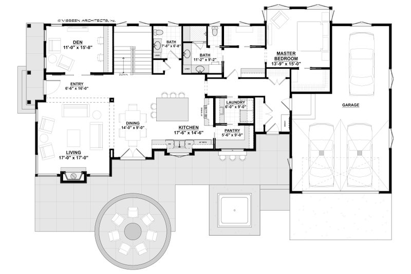 Architectural House Design - Floor Plan - Main Floor for Contemporary House Plan #928-311 - 3 bed, 2.5 bath