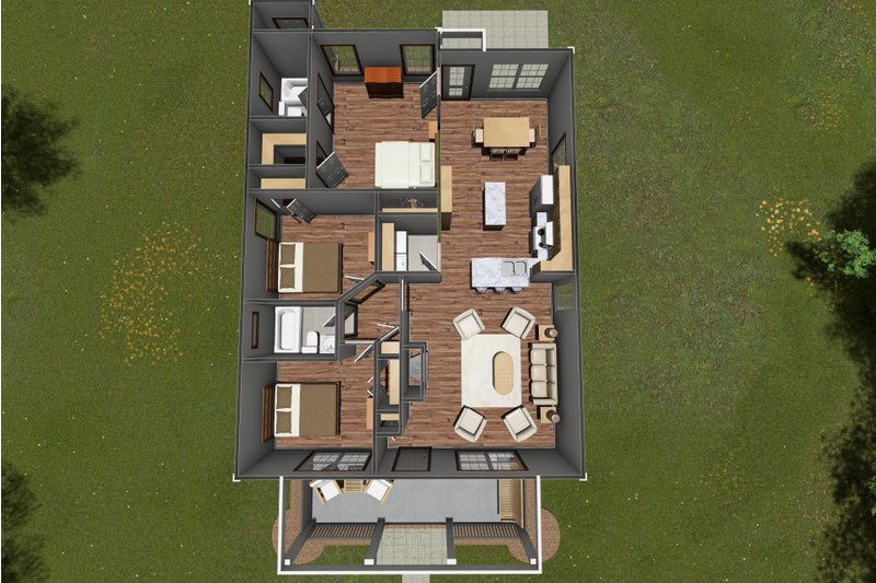 House Blueprint - Floor Plan - Main Floor 1 for Craftsman House Plan #513-2094 - 3 bed, 2 bath