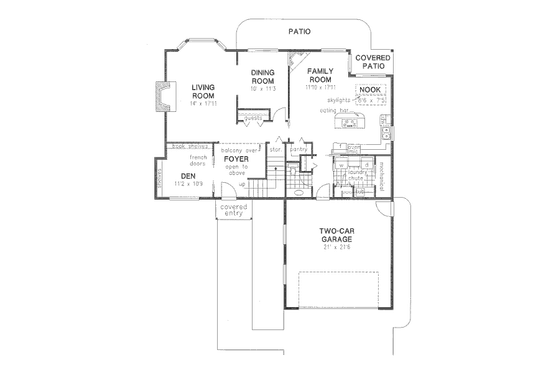 Floor Plan - Main Floor for European House Plan #18-8968 - 3 bed, 2.5 bath
