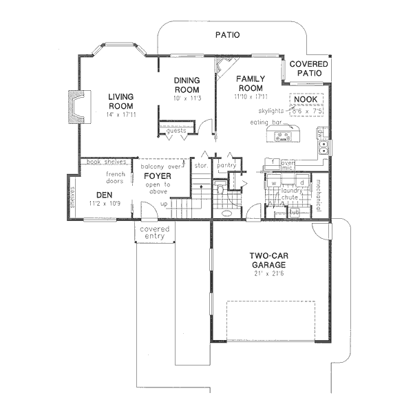 House Blueprint - European Floor Plan - Main Floor Plan #18-8968