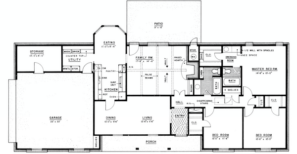 Ranch Floor Plan - Main Floor Plan #36-278