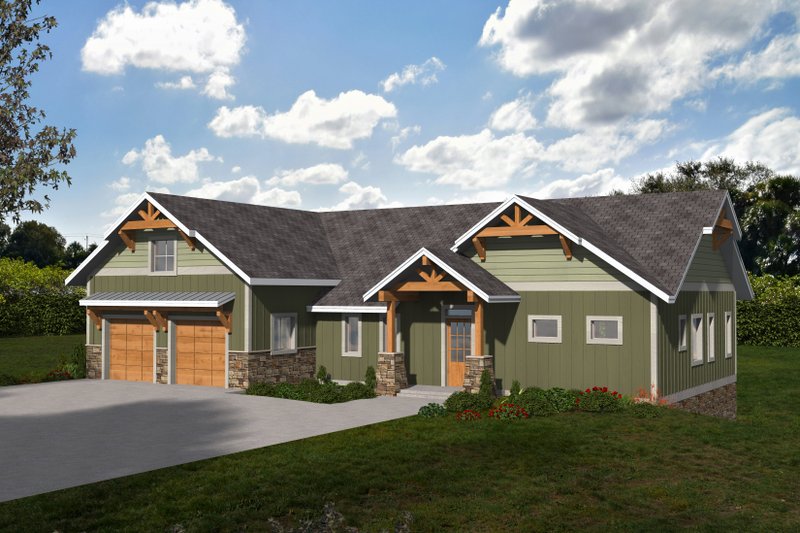 Dream House Plan - Craftsman Exterior - Front Elevation Plan #117-1034