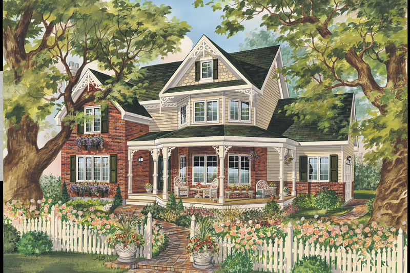 Victorian Style House Plan - 3 Beds 1 Baths 1972 Sq/Ft Plan #25-4760