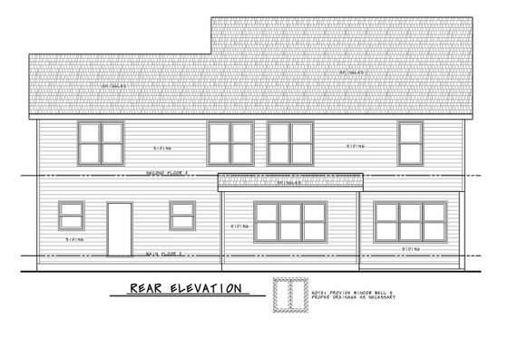 Exterior - Rear Elevation for Classical House Plan #20-2434 - 3 bed, 2.5 bath