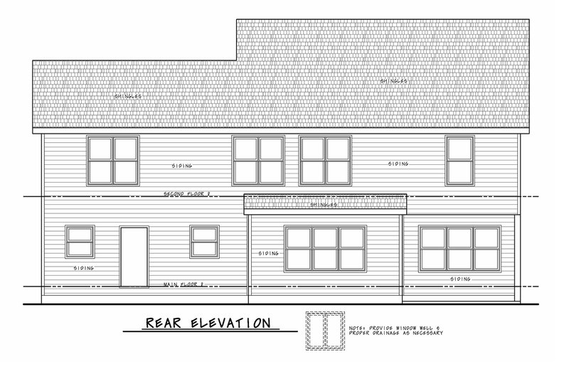 Dream House Plan - Exterior - Rear Elevation for Classical House Plan #20-2434 - 3 bed, 2.5 bath