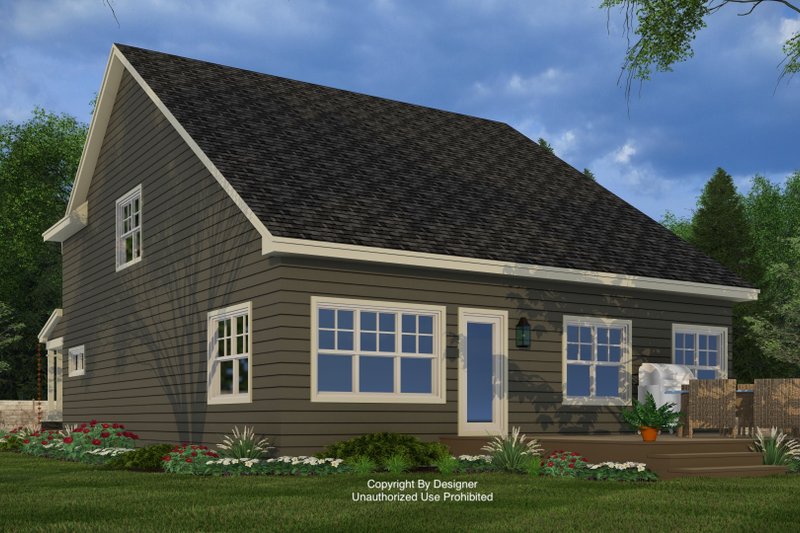 House Design - Exterior - Rear Elevation for Craftsman House Plan #51-1507 - 4 bed, 3.5 bath