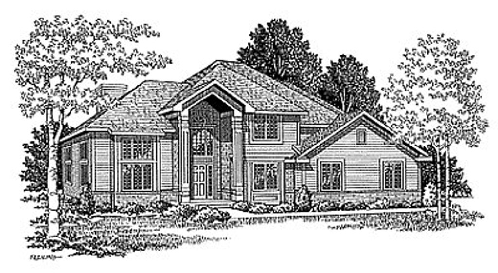 Exterior - Front Elevation 2 for Traditional House Plan #70-316 - 3 bed, 2.5 bath