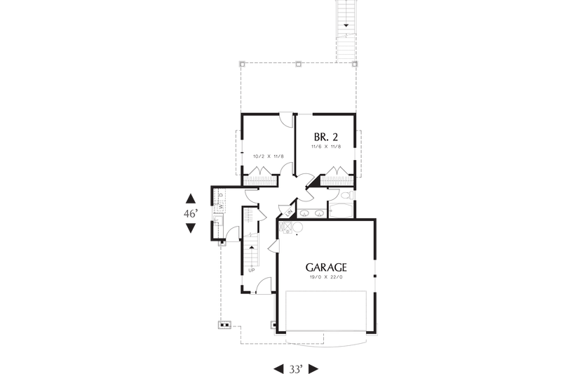 Architectural House Design - Floor Plan - Main Floor for Craftsman House Plan #48-573 - 3 bed, 2.5 bath