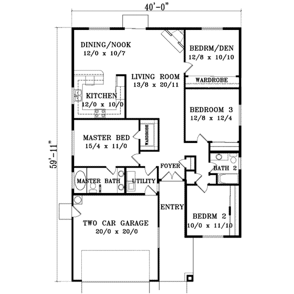 Adobe / Southwestern Floor Plan - Main Floor Plan #1-1016