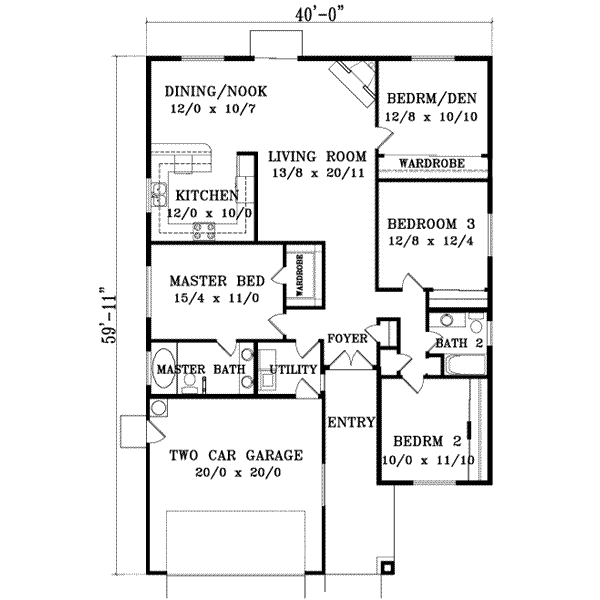House Blueprint - Adobe / Southwestern Floor Plan - Main Floor Plan #1-1016